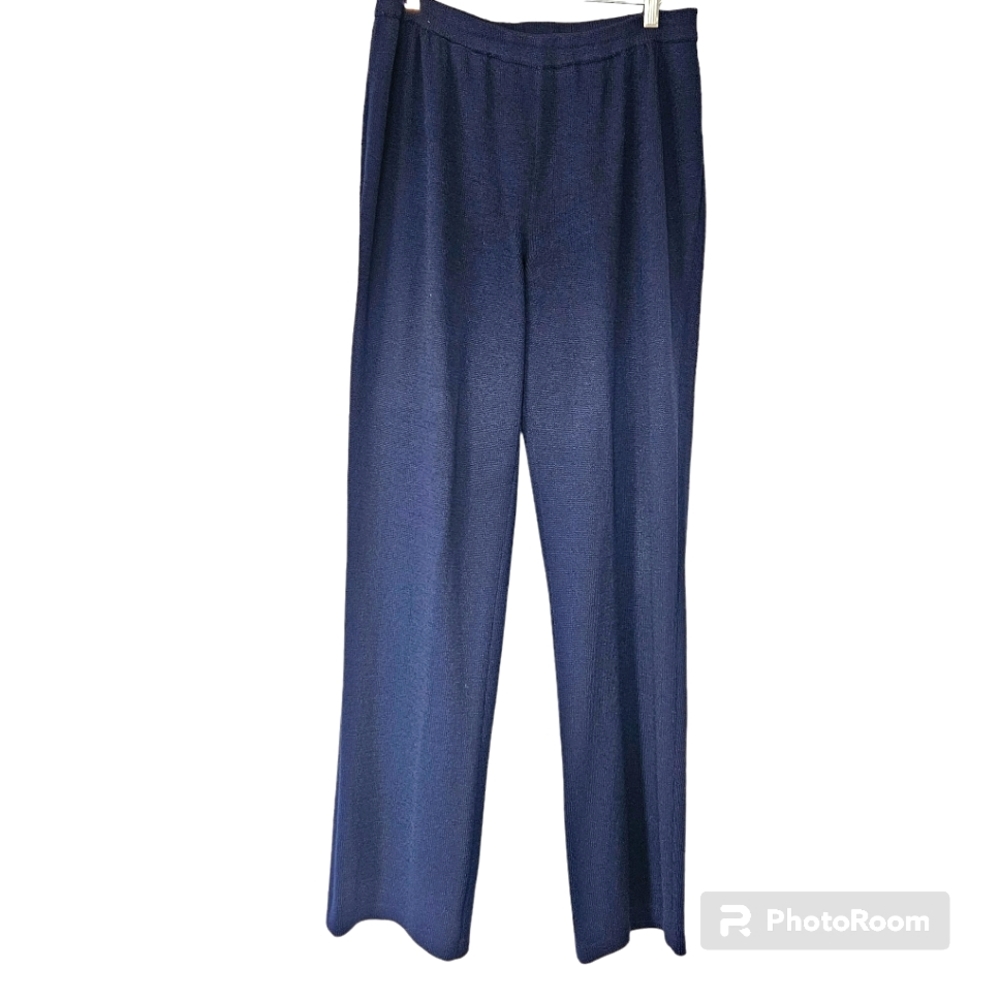 St. JOHN Collection knit navy blue elastic waist lounge pants size 12